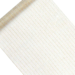Stribet Organza Stofrulle Hvid/Guld