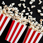 Stribede Popcornbægre Rød