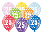 25 Års Balloner Farvemix