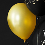 Flagermus Balloner Guld/Pastel Sort