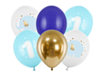 1 Års Fødselsdag Ballon Mix Lyseblå