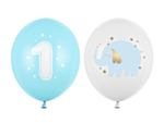 1 Års Ballon Mix Lyseblå
