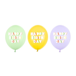 Happy Birthday Latexballoner Pastel