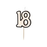 18-Års Kagelys Sort/Hvid