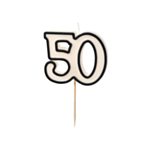50-Års Kagelys Sort/Hvid