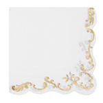 Ornament Servietter Guld/Hvid