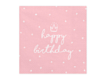 Happy Birthday Servietter Lyserød