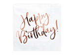 Happy Birthday Servietter Rosaguld