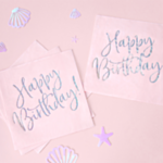 Happy Birthday Servietter Lyserød