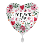 Jeg Elsker Dig Blomster Folieballon