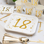 18 Års Servietter Guld