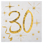 30 Års Servietter Guld