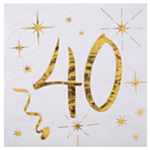 40 Års Servietter Guld