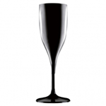 Premium Plastik Champagneglas Sort