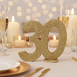30 Års Bordtal Figur Guld