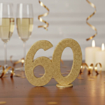 60 Års Bordtal Figur Guld