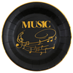 Musik Paptallerkener Guld/Sort