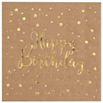 Happy Birthday Servietter Kraft