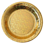 Glitrende Paptallerkener Guld