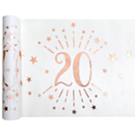 20 Års Bordløber Hvid/Rosaguld