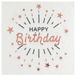 Happy Birthday Servietter Rosaguld