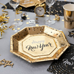 Happy New Year Paptallerkener Guld