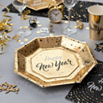 Happy New Year Paptallerkener Guld