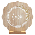 Love Træ Bordskilt