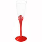 Flute Plast Champagneglas Rød