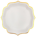 Guldkant Scallop Paptallerkener