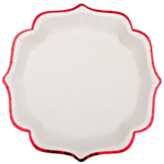 Rødkantede Scallop Paptallerkener