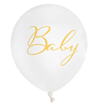 Baby Latexballoner Hvid/Guld
