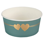 Hjerte Papbægre Celadon/Guld