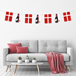 Student Flagguirlande Rød