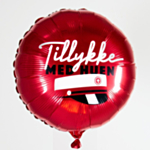 Rund Tillykke Med Huen Folieballon Rød