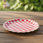 Ternede Picnic Paptallerkener Rød/Hvid