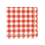 Stribede Picnic Servietter Rød/Hvid