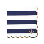 Maritime Servietter Marineblå/Hvid