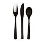 Plastik Bestik Sort