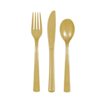 Plastik Bestik Guld