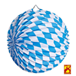 Oktoberfest Papir Lanterne Blå/Hvid