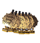 Happy New Year ryslere, guld