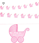 Babyshower Barnevogn Guirlande Lyserød