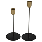 Metal Lysestager Sort/Guld