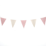 Vichyternet Flagguirlande Rød/Hvid/Beige