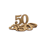 50 Års Bordkonfetti Guld