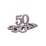 50 Års Bordkonfetti Sølv