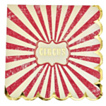 Cirkus Vintage Servietter Elfenben/Rød/Guld