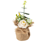 Kunstig Blomsterkomposition Jute Hvid/Grøn