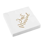 Just Married Frokostservietter Hvid/Guld